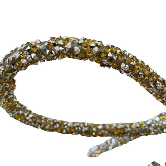 Midwinter Modern Gold/Silver Rhinestone Bow Tree Topper Christmas 2024 Viral - Picture 6 of 13